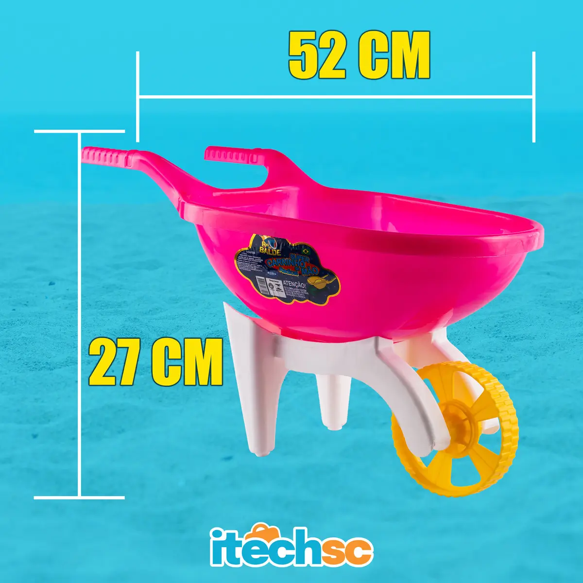 Kit Praia Infantil Brinquedo Com Pá, Balde E Carriola