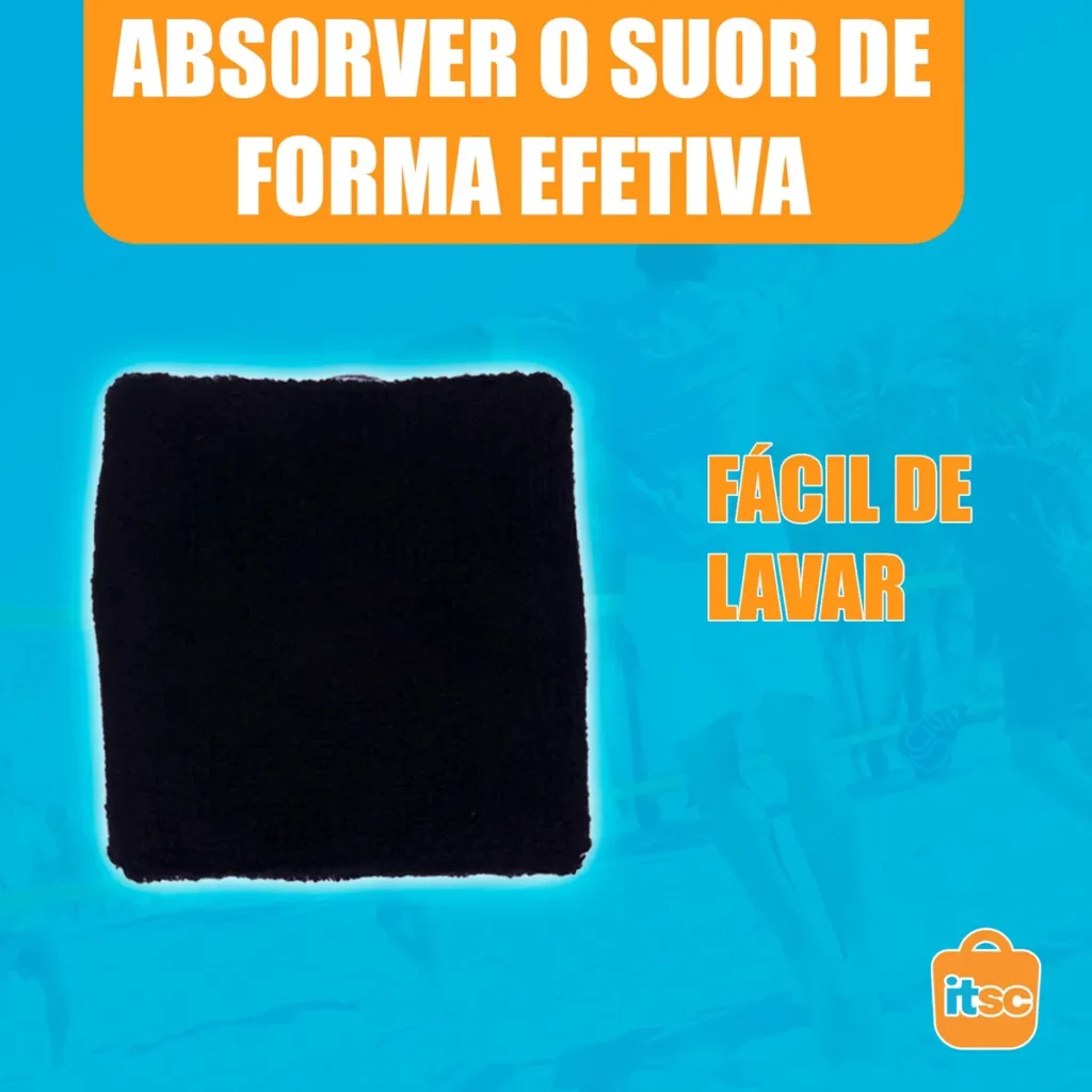 02 Munhequeiras Esportiva Pulso Toalha Academia Unissex