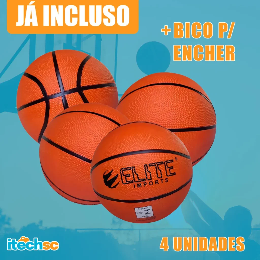Kit 04 Bolas De Basquete Profissional Oficial Basketball