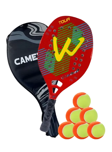 Kit Raquete Camewin Carbono Com Capa + Brinde 06 Bolinhas