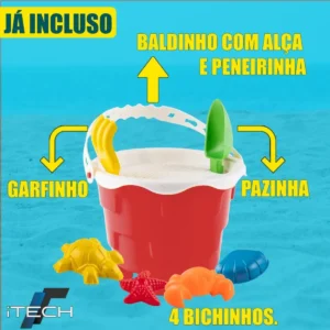 Balde Praia Areia Castelinho Vermelho