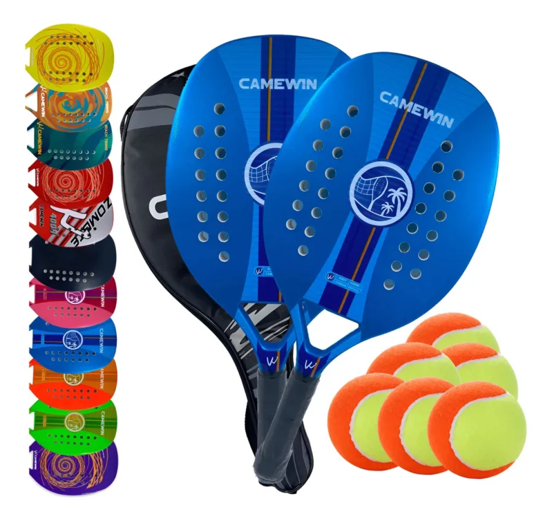 Kit 2 Raquete Beach Tennis Carbono 3k Profissional Leve Capa (5) Kit 2 Raquete Beach Tennis Carbono 3k Profissional Leve Capa