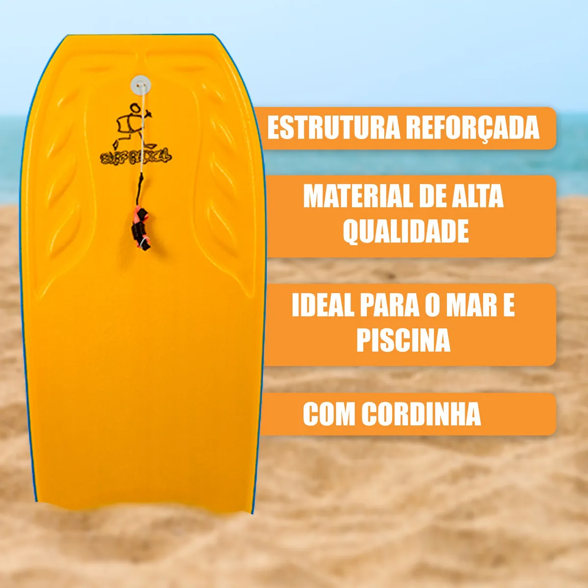 Prancha Surf Bodyboard Grande Amador Praia Natação C Corda (4)