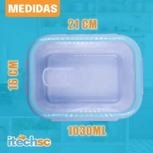Pote Vidro 1030ml Hermético Com Trava Marmita Forno Micro