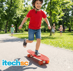 Skate Cruiser Mini Longboard Montado Completo Infantil Laranja