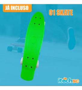 Skate Cruiser Mini Longboard Montado Completo Infantil