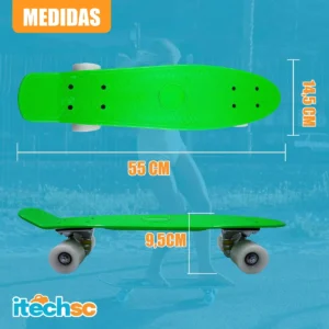 Skate Cruiser Mini Longboard Montado Completo Infantil