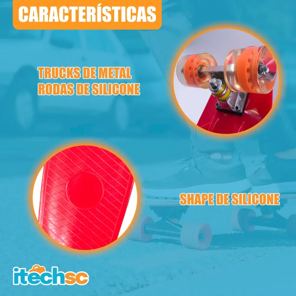 Skate Cruiser Mini Longboard Montado Completo Infantil Rosa