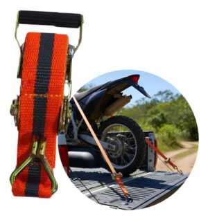 Cinta Catraca Amarração Metal Moto Carga Caminhão 4,5m 25mm