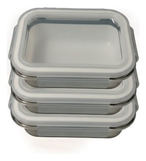 Kit 3 Potes de Vidro Hermético 640ml - Marmita e Conservação