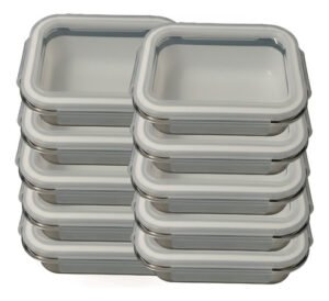 Kit 10 Potes de Vidro Hermético 640ml - Marmita e Organização