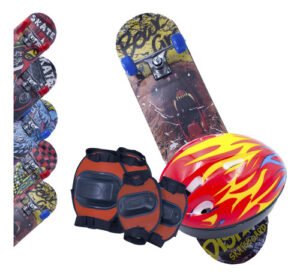 Skate Street 79cm x 20cm – Shape 8.5 c/ Kit Proteção
