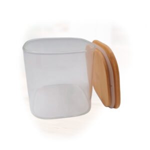 Pote de Vidro Hermético com Tampa de Bambu - Porta Mantimentos