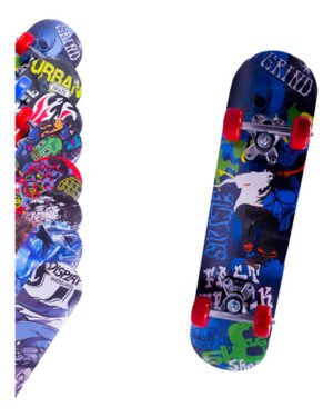 Skate Infantil Semi Profissional Montado Estampado 60cm 45kg Sortido Com Lixa