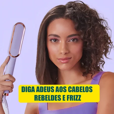 Escova Alisadora De Cabelo 3 Em 1 Elétrico Cerâmico (1)